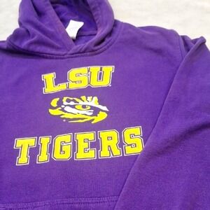 Outerstuff LSU Tigers Hoodie Youth‎ XL 18 Purple Fleece Sweatshirt NCAA Fan Gear